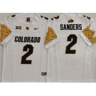 Men's Colorado Buffaloes #2 Shadeur Sanders White With XII Patch 2025 F.U.S.E. Stitched Football Jersey