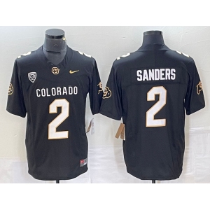Men's Colorado Buffaloes #2 Shedeur Sanders Black 2023 F.U.S.E. Stitched Football Jersey