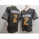 Men's Colorado Buffaloes #2 Shedeur Sanders Black Gold With XII Patch FUSE Vapor Stitched Jersey
