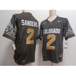 Men's Colorado Buffaloes #2 Shedeur Sanders Black Gold With XII Patch FUSE Vapor Stitched Jersey