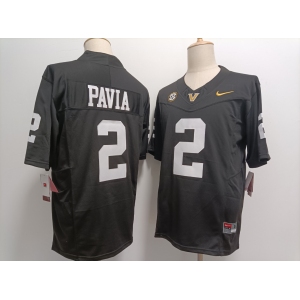 Men's Vanderbilt Commodores #2 Diego Pavia Black FUSE College Football Jersey