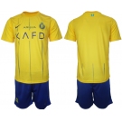 Men's Al Nassr Custom 2023-24 Yellow Away Soccer Jersey Suit