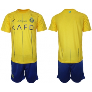 Men's Al Nassr Custom 2023-24 Yellow Away Soccer Jersey Suit