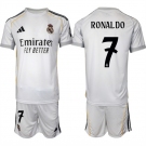 Men's Real Madrid #7 Ronaldo 25-26 White Home Soccer Jersey Suit