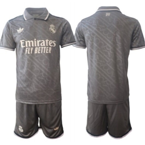 Men's Real Madrid Custom 24-25 Gray Third Soccer Jersey Suit