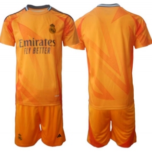 Men's Real Madrid Custom 24-25 Orange Away Soccer Jersey Suit