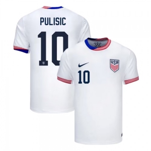 Men's American Team #10 Christian Pulisic 2024-25 Home Soccer Jersey Suit