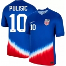 Men's American Team #10 Christian Pulisic 2024-25 Royal Away Soccer Jersey Suit