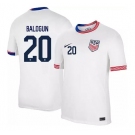 Men's Nike USMNT Folarin Balogun Jersey #20 2024 Home Replica Soccer White