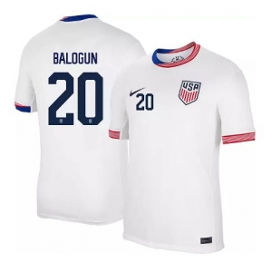 Men's Nike USMNT Folarin Balogun Jersey #20 2024 Home Replica Soccer White
