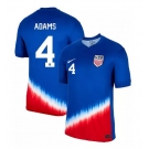 Men's Nike USMNT Tyler Adams Jersey #4 2024 Away Replica Soccer Blue