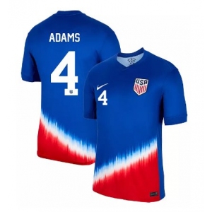Men's Nike USMNT Tyler Adams Jersey #4 2024 Away Replica Soccer Blue