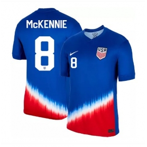 Men's Nike USMNT Weston McKennie Jersey #8 2024 Away Replica Soccer Blue