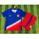 Youth American Team Custom 2024-25 Royal Away Soccer Jersey Suit