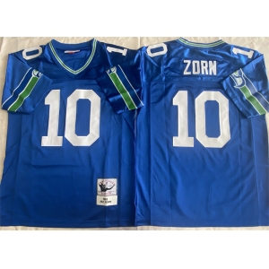 Men's Seattle Seahawks #10 Jim Zorn Royal Throwback Stitched Football Jersey