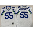Men's Seattle Seahawks #55 Brian Bosworth White Throwback Football Stitched Jersey
