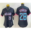 Women's Miami Marlins #28 Kyle Stowers Number Black 2025 City Connect Limited Jersey