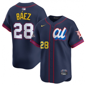 Men's American League #28 Javier Báez Navy 2025 All-Star Edition Limited Stitched Baseball Jersey