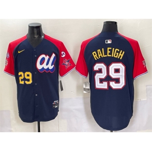 Men's American League #29 Cal Raleigh Navy Red Alternate 2025 All-Star With Patch Edition Limited Stitched Baseball Jersey
