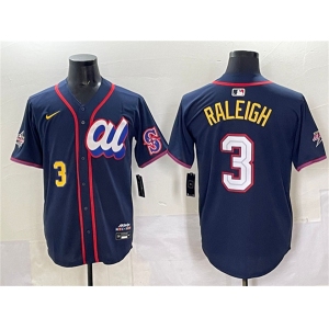 Men's American League #3 Cal Raleigh Navy 2025 All-Star Edition Limited Stitched Baseball Jersey