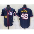 Men's American League #48 Jacob deGrom Navy 2025 All-Star Edition Limited Stitched Baseball Jersey