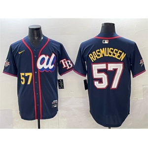 Men's American League #57 Drew Rasmussen Navy 2025 All-Star Edition Limited Stitched Baseball Jersey