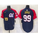 Men's American League #99 Aaron Judge Navy Red Alternate 2025 All-Star With Patch Edition Limited Stitched Baseball Jersey