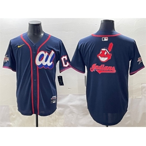 Men's American League Cleveland Guardians Team Big Logo Navy 2025 All-Star Edition Limited Stitched Baseball Jersey