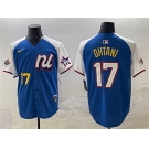 Men's National League #17 Shohei Ohtani Blue Alternate 2025 All-Star Edition Limited Stitched Baseball Jersey