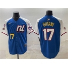 Men's National League #17 Shohei Ohtani Blue Alternate 2025 All-Star With Patch Edition Limited Stitched Baseball Jersey