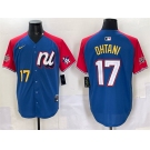 Men's National League #17 Shohei Ohtani Blue Red Alternate 2025 All-Star Edition Limited Stitched Baseball Jersey