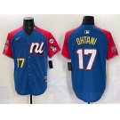 Men's National League #17 Shohei Ohtani Blue Red Alternate 2025 All-Star With Patch Edition Limited Stitched Baseball Jersey