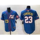 Men's National League #23 Ryne Sandberg Blue 2025 All-Star Edition Limited Stitched Baseball Jersey