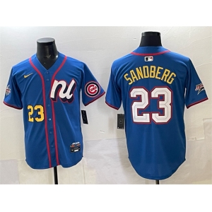 Men's National League #23 Ryne Sandberg Blue 2025 All-Star Edition Limited Stitched Baseball Jersey