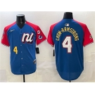 Men's National League #4 Pete Crow-Armstrong Blue Red Alternate 2025 All-Star With Patch Edition Limited Stitched Baseball Jersey