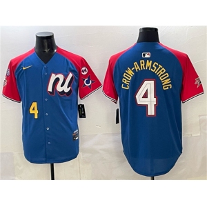 Men's National League #4 Pete Crow-Armstrong Blue Red Alternate 2025 All-Star With Patch Edition Limited Stitched Baseball Jersey