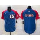 Men's National League Atlanta Braves Team Big Logo Blue Red Alternate 2025 All-Star Edition Limited Stitched Baseball Jersey