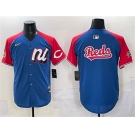 Men's National League Cincinnati Reds Team Big Logo Blue Red Alternate 2025 All-Star Edition Limited Stitched Baseball Jersey