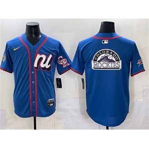 Men's National League Colorado Rockies Team Big Logo Blue 2025 All-Star Edition Limited Stitched Baseball Jersey