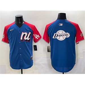 Men's National League Los Angeles Dodgers Team Big Logo Blue Red Alternate 2025 All-Star Edition Limited Stitched Baseball Jersey