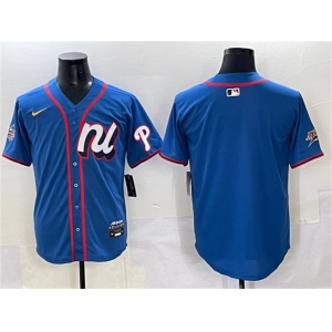 Men's National League Philadelphia Phillies Blank Blue 2025 All-Star Edition Limited Stitched Baseball Jersey