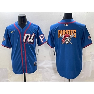 Men's National League Pittsburgh Pirates Team Big Logo Blue 2025 All-Star Edition Limited Stitched Baseball Jersey