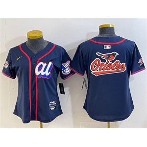 Women's American League Baltimore Orioles Team Big Logo Navy 2025 All-Star Edition Limited Stitched Baseball Jersey