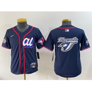 Women's American League Toronto Blue Jays Team Big Logo Navy 2025 All-Star Edition Limited Stitched Baseball Jersey