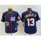 Youth American League #13 Jazz Chisholm Jr. Navy 2025 All-Star Edition Limited Stitched Baseball Jersey