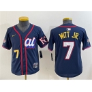 Youth American League #7 Bobby Witt Jr. Navy 2025 All-Star Edition Limited Stitched Baseball Jersey