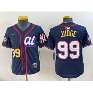Youth American League #99 Aaron Judge Navy 2025 All-Star Edition Limited Stitched Baseball Jersey