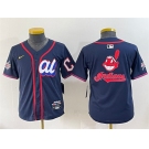 Youth American League Cleveland Guardians Team Big Logo Navy 2025 All-Star Edition Limited Stitched Baseball Jersey