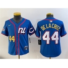 Youth National League #44 Elly De La Cruz Blue 2025 All-Star Edition Limited Stitched Baseball Jersey