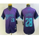 Youth Arizona Diamondbacks #28 Eugenio Suarez Number Purple 2025 City Connect Limited Jersey